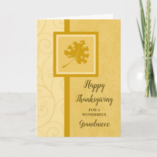 Fall Leaves Happy Thanksgiving Grandniece Holiday Card