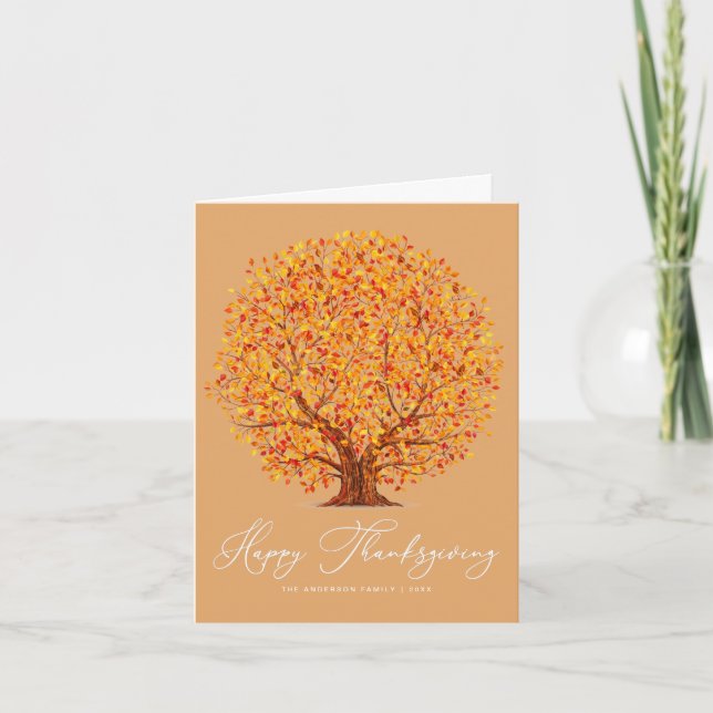 fall leaves happy thanksgiving holiday card (Front)