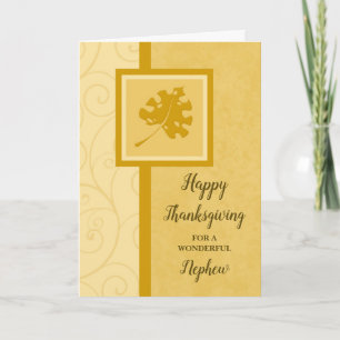 Fall Leaves Happy Thanksgiving Nephew Holiday Card