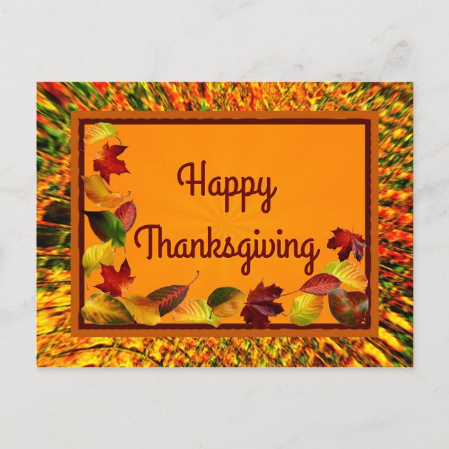 Fall leaves holiday postcard (Front)