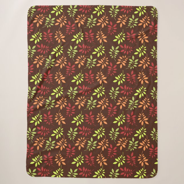 Fall Leaves Home Decor Sherpa Blanket (Front)