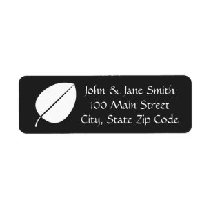 Fall Leaves in Black Return Address Label