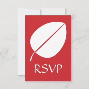 Fall Leaves in Cherry RSVP Card