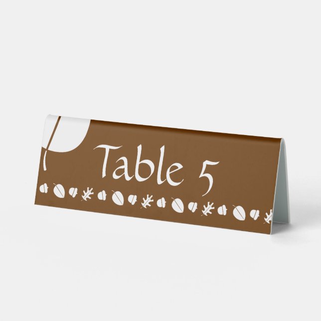 Fall Leaves in Chocolate Table Tent Sign (Front)