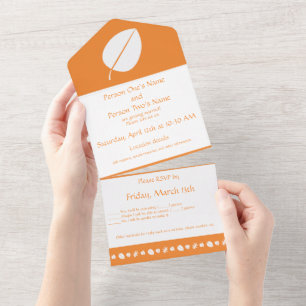 Fall Leaves in Orange All In One Invitation