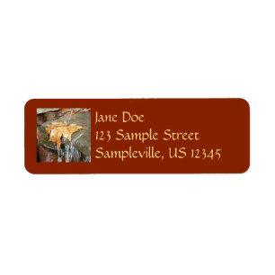Fall Leaves in Waterfall II Autumn Photography Return Address Label