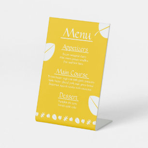 Fall Leaves in Yellow Pedestal Sign