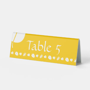 Fall Leaves in Yellow Table Tent Sign