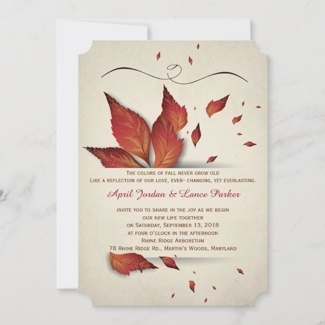 Fall Leaves Invitation (Front)