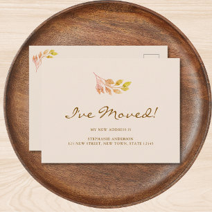 Fall Leaves I've Moved Moving Announcement Postcard