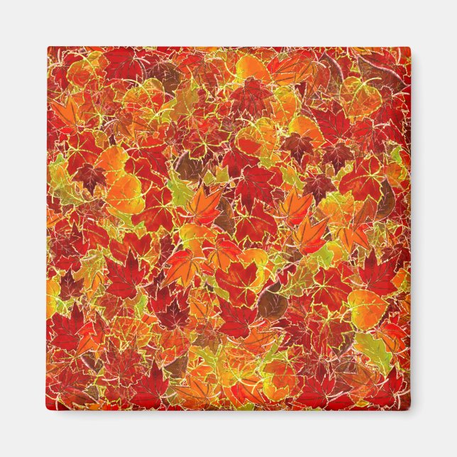 fall leaves magnet (Front)