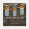 fall leaves mason jar save the Date