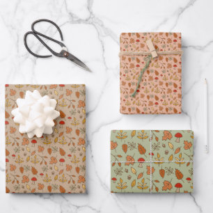 Fall Leaves Multi Color Wrapping Paper Sheet