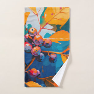 Fall leaves oil painted. Abstract autumn foliage Hand Towel