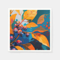 Fall leaves oil painted. Abstract autumn foliage