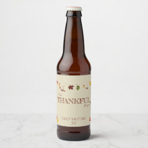 Fall Leaves on Clothesline Beer Bottle Label