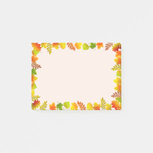 Fall Leaves on Light Beige Post-it Notes