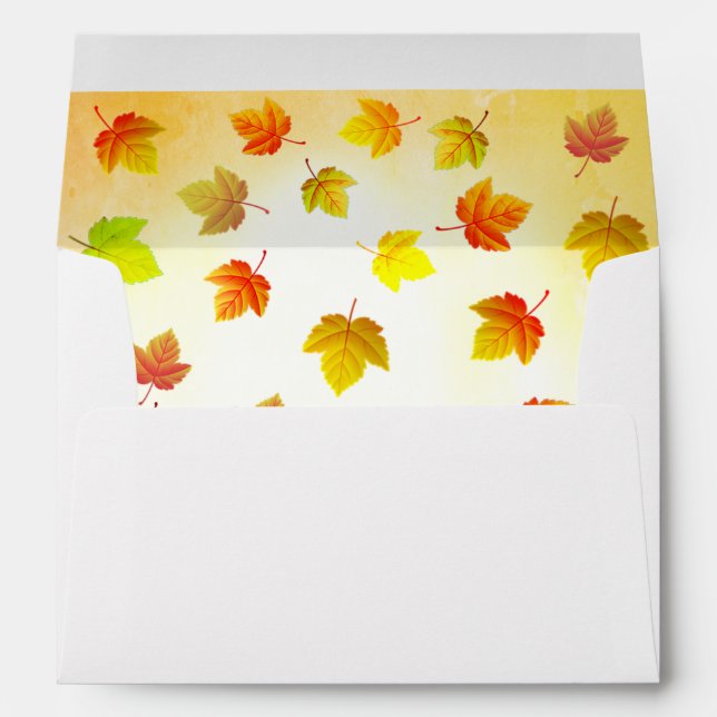 Fall Leaves on White Envelope (Back (Bottom))