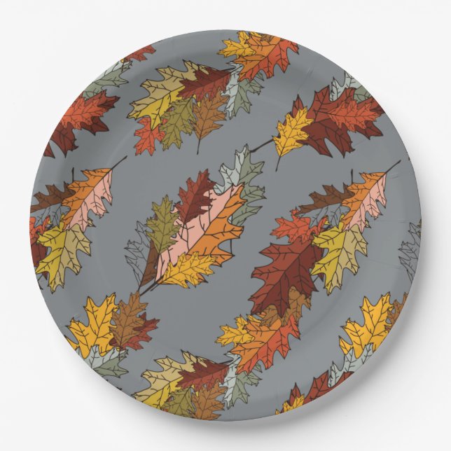 Fall Leaves Paper Plate (Front)