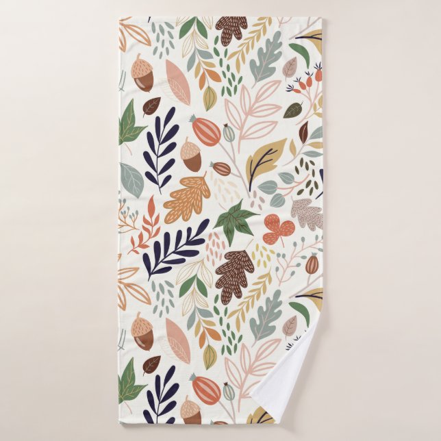Fall Leaves Pattern Bath Towel (Bath Towel)