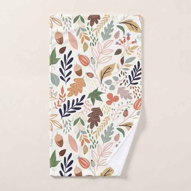 Fall Leaves Pattern Hand Towel (Hand Towel)