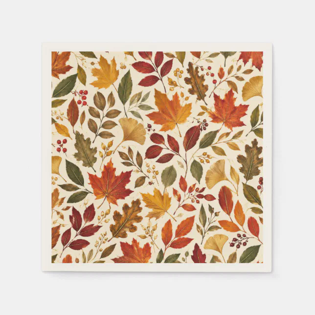 Autaum Patterns Fall Leaves Pattern Napkin | Zazzle