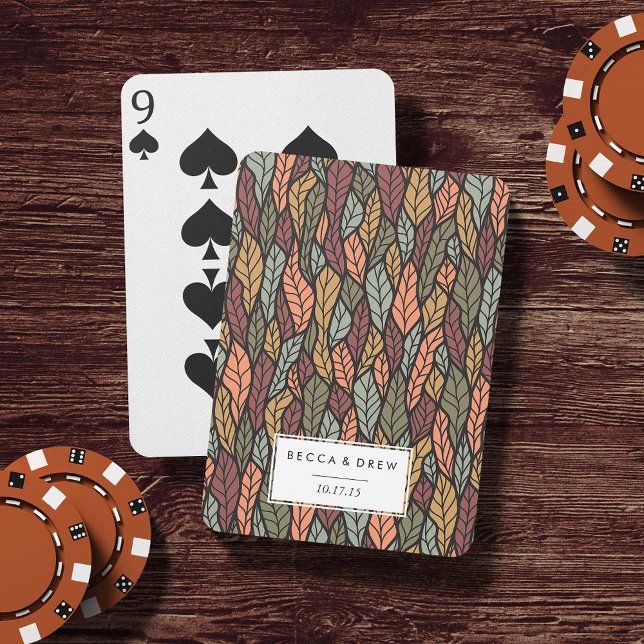 Fall Leaves Pattern Wedding Favour Playing Cards (Creator Uploaded)