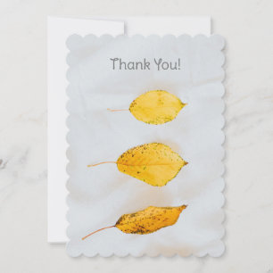 Fall Leaves, Personalise Message & Name Thank You  Card