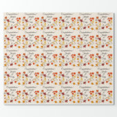 Fall Leaves Personalise  Names Wedding Gift Wrapping Paper (Flat)
