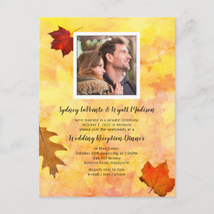 Fall Leaves Photo Template Private Reception Only Postcard