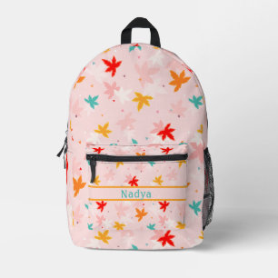 Fall Leaves Pink Pattern Backpack
