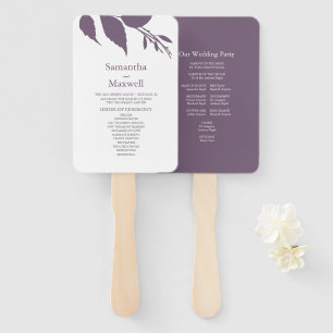 Fall Leaves Plum Purple Wedding Hand Fan