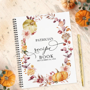 Fall Leaves Pumpkin Bridal Shower Recipe Book