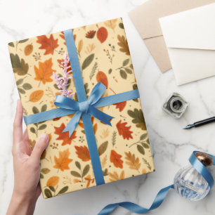 Fall Leaves, Pumpkins & Cosy Seasonal Designs - Wrapping Paper