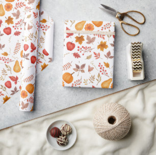 Fall Leaves, Pumpkins & Cosy Seasonal Designs -  Wrapping Paper