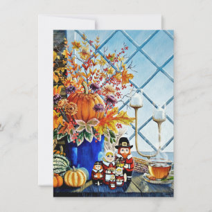 Fall leaves, pumpkins, Thanksgiving Nesting dolls Card