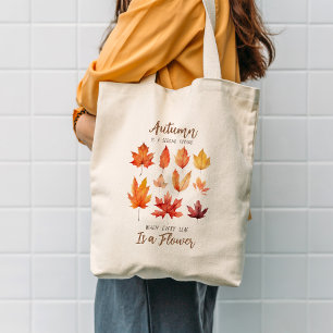 Fall Leaves Quote Tote Bag