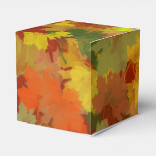 Fall Leaves - Red Background Favour Box