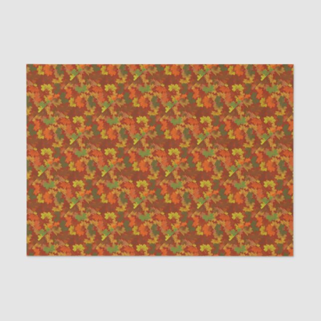 Fall Leaves - Red Background Tissue Paper (Front)