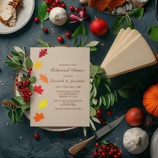Fall Leaves Rehearsal Dinner Invitation (Creator Uploaded)
