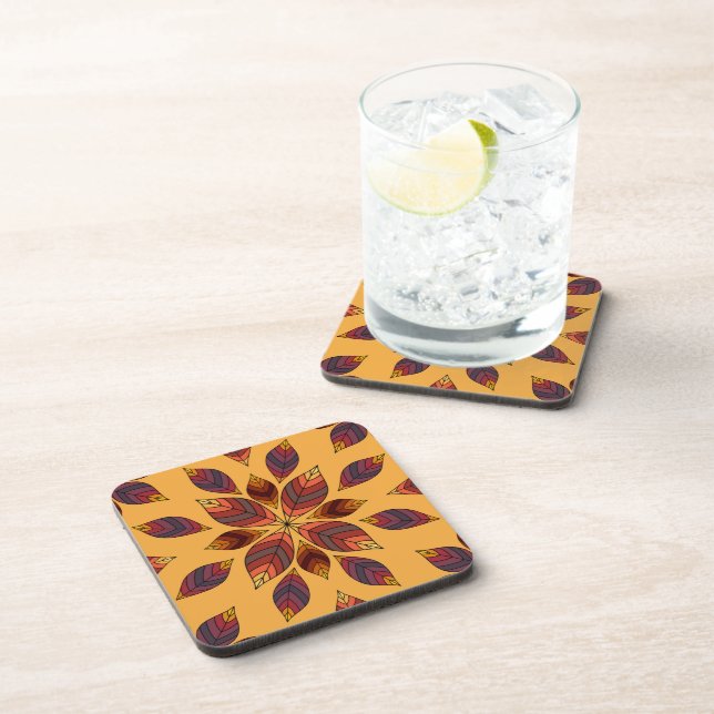 Fall Leaves Rosette Coaster (Right Side)