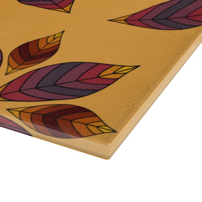 Fall Leaves Rosette Cutting Board (Corner)