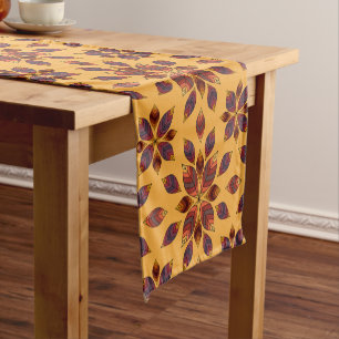 Fall Leaves Rosette Short Table Runner