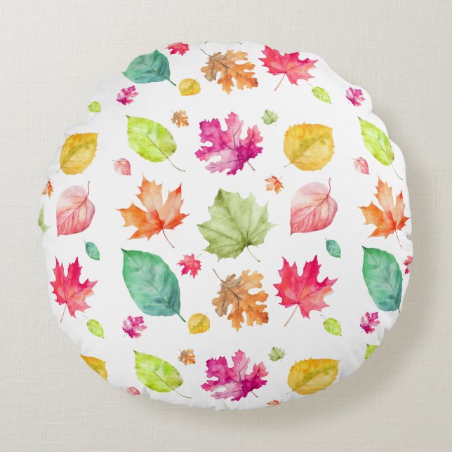 Fall Leaves Round Cushion (Front)