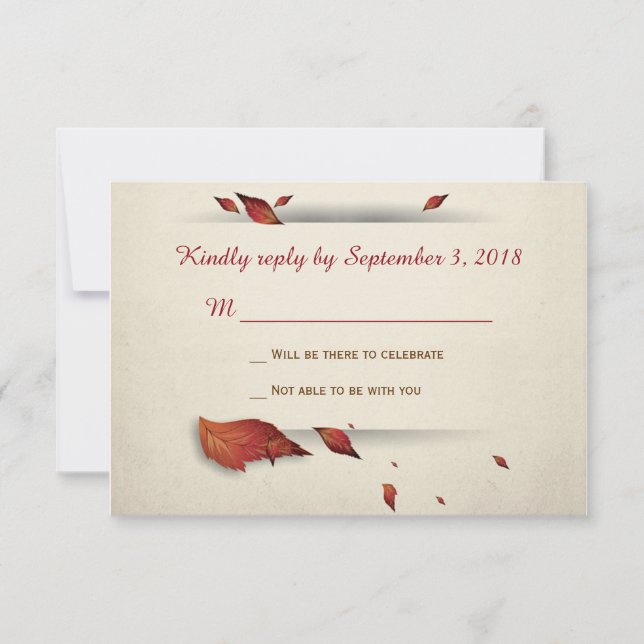 Fall Leaves RSVP Card (Front)