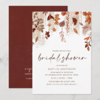 Fall Leaves Rust Brown Orange Bridal Shower