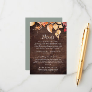 Fall Leaves   Rustic Wood Details Enclosure Card