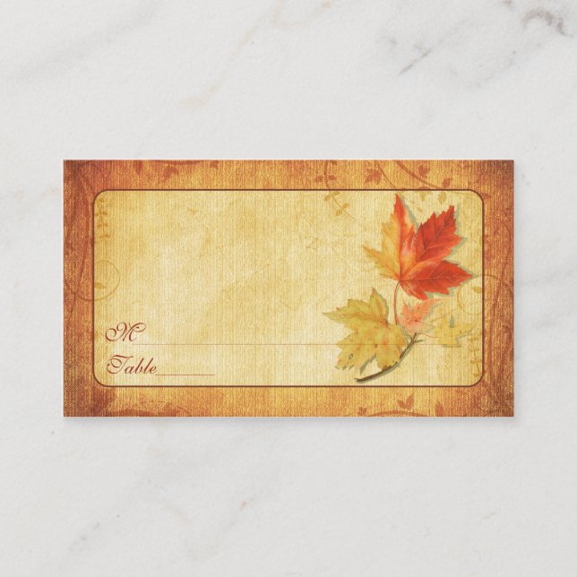 Fall Leaves Special Occasion Place Cards (Front)