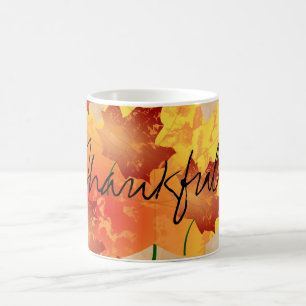 Fall Leaves Thankful Mug