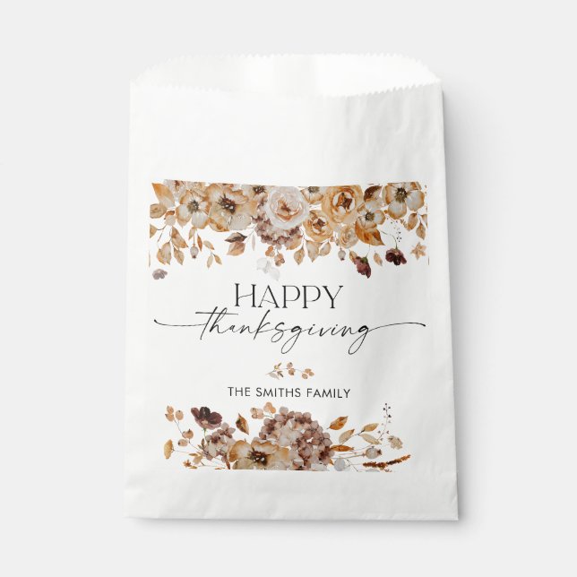 Fall Leaves Thanksgiving Dinner Favor Bags (Front)